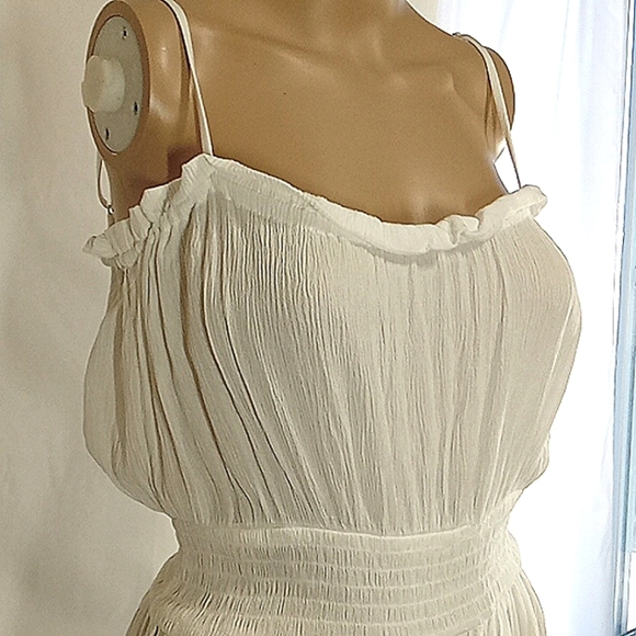 New AQUA Brand SWIM MEDIUM White Long Dress Women NWOT Beach Resort - Picture 8 of 10